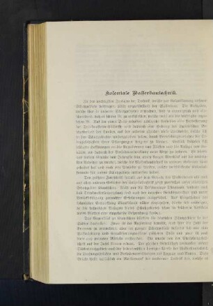 Koloniale Wasserbautechnik.