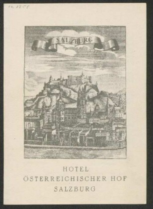 [Weinkarte] / Hotel Österreichischer Hof, Salzburg
