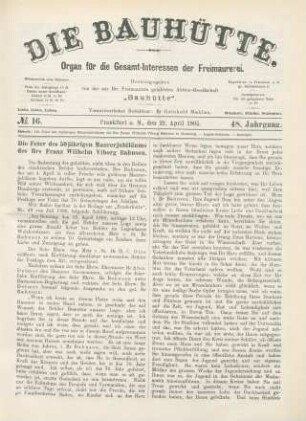 No. 16. Frankfurt a. M., den 22. April 1905. 48. Jahrgang.