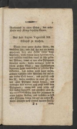 Aus dem Regno Vegetabili den Alkahest zu machen