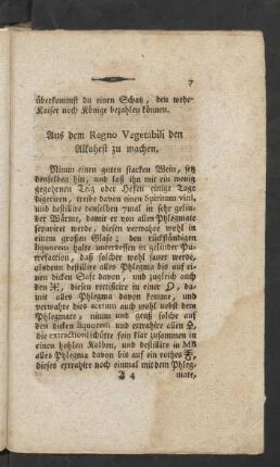 Aus dem Regno Vegetabili den Alkahest zu machen