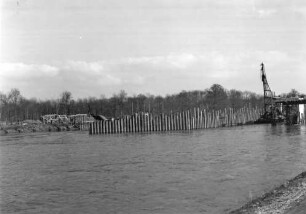 Bau der Staustufe Garstadt/Main