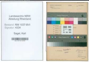 Entnazifizierung Karl Sagel , geb. 18.04.1902 ()