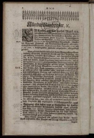 Allerdurchlauchtigster, [et]c.