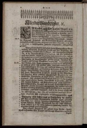 Allerdurchlauchtigster, [et]c.