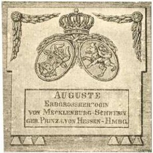 Exlibris der Erbgrossherzogin Auguste von Mecklenburg-Schwerin