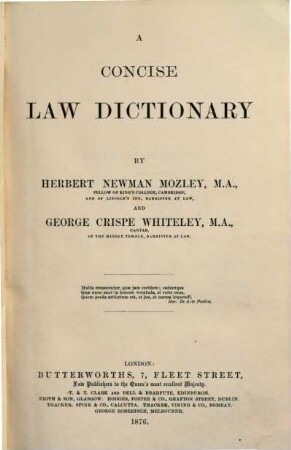 A concise law dictionary