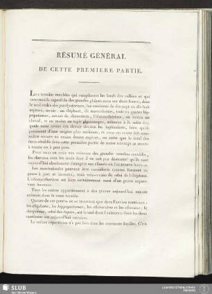 Résumé général de cette première partie