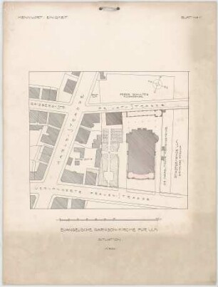Thiersch, Friedrich von; Ulm; Garnisonkirche - Lageplan