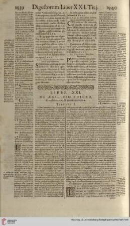 Liber XXI. De Aedilicio Edicto