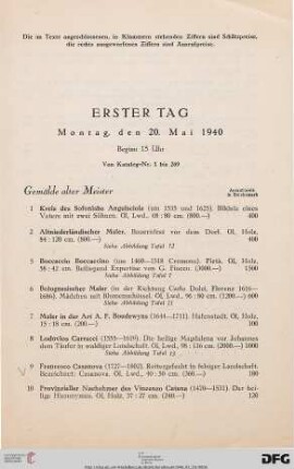 Gemälde Alter Meister (Nr. 1-84)