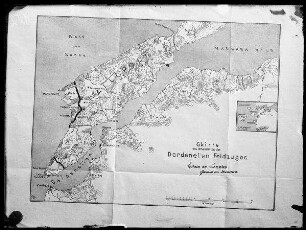 Skizze (Karte) des Schauplatzes des Dardanellen-Feldzuges (Meerenge, Türkei)