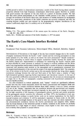 The earth's core-mantle interface revisited