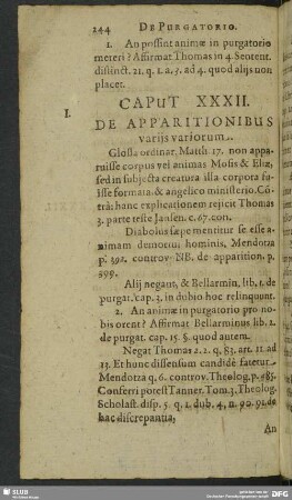 Caput XXXII. De Apparitionibus