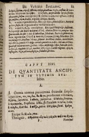 Caput XXVI. De Quantitate Ancipitum In Ultimis Syllabis. - Caput XXX. De Pedibus Et Versu.