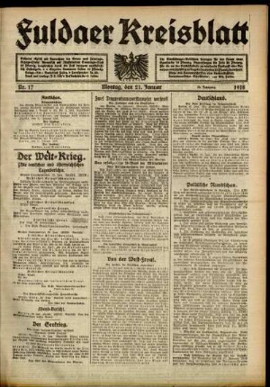 Ausgabe vom Montag, den 21. Januar 1918.