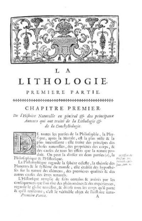 La Lithologie. Premier Partie