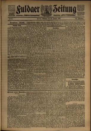 Zweite Ausgabe vom Mittwoch, den 22. Januar 1908.