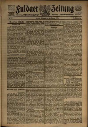 Zweite Ausgabe vom Mittwoch, den 22. Januar 1908.