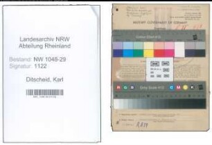 Entnazifizierung Karl Ditscheid , geb. 19.02.1899 (Beamter)
