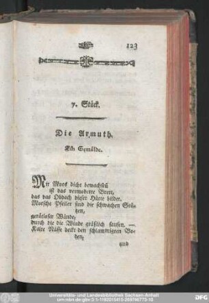 Die Armuth. Ein Gemälde.