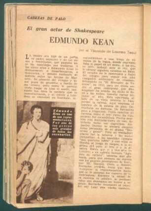 Edmundo Kean - el gran actor de Shakespeare : Cabezas de palo