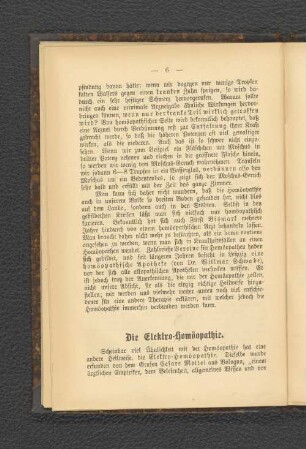 Die Elektro-Homöopathie.