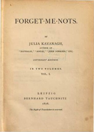 Forget-me-nots : in two volumes. 1