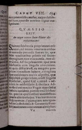 Quaestio LXIV. An cuique veneno suum debetur alexipharmacum?