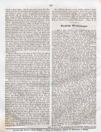 384 Kirchliche Mittheilungen