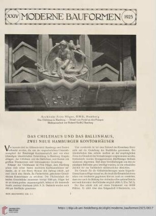 24: Das Chilehaus und das Ballinhaus, zwei neue Hamburger Kontorhäuser