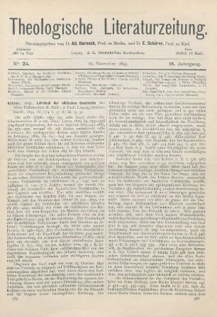 585-587 [Rezension] Köhler, Aug., Lehrbuch der biblischen Geschichte des Alten Testamentes. 2. Hälfte, 2. Theil