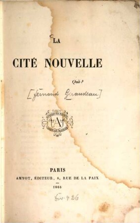 La cité nouvelle : [Par Fernand Giraudeau]