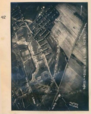 Foto des Geländes um die Kolonie südwestlich von Courrières (Luftbild)