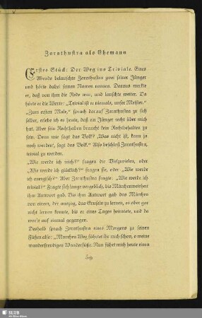 Zarathustra als Ehemann