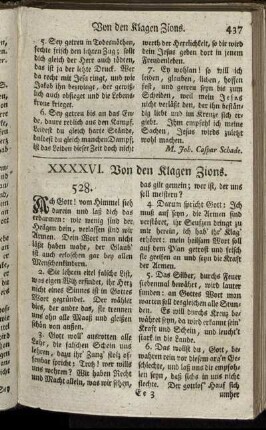 XXXXVI. Von den Klagen Zions. - L. In besonderen geist- und leiblichen Nöthen.