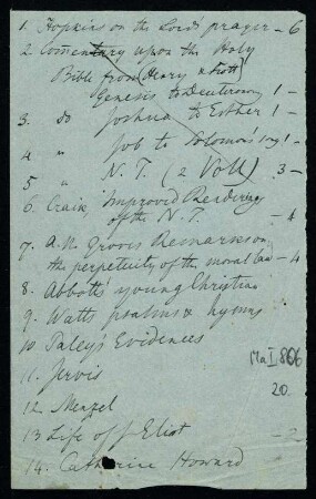 20r-22v, Book list