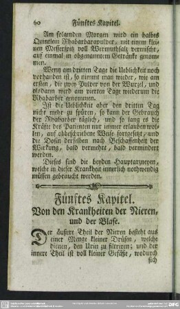 Fünftes Kapitel. Von den Krankheiten der Nieren, und der Blase