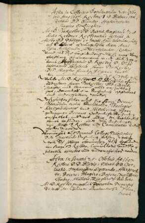 Wintersemester 1607/1608. Rektorat Sebastian Bloss.