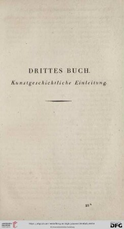 Drittes Buch. Kunstgeschichtliche Einleitung