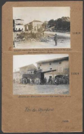 Erbeutetes ital. Riesengeschütz in einem Dorfe hinter Udine