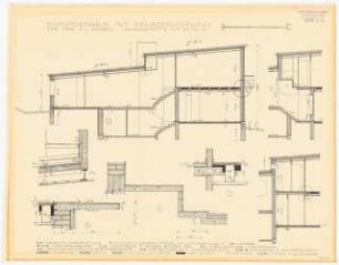Einfamilienhaus mit Einliegerwohnung für Prof. H. L. (Leistikow), Kassel: Einfamilienhaus mit Einliegerwohnung - Längsschnitte mit Details 1:10; 1:50