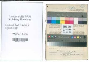 Entnazifizierung Anna Werner , geb. 30.10.1910 (Angestellte)