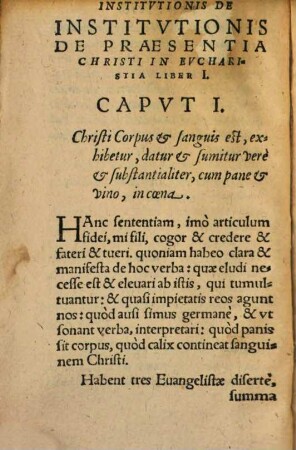 Martini Schallingii Parentis, De Praesentia Corporis Et sanguinis Christi in Eucharistia Institvtionvm Libri Tres