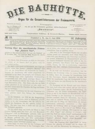 No. 23. Frankfurt a. M., den 6. Juni 1908. 51. Jahrgang.