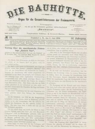 No. 23. Frankfurt a. M., den 6. Juni 1908. 51. Jahrgang.