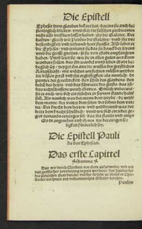 Die Epistell Pauli zu den Ephesern.