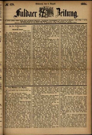 Ausgabe vom Mittwoch, den 06. August 1884.