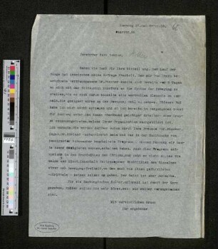 Brief an Kurt Hiller