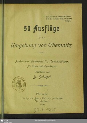 50 Ausflüge in die Umgebung von Chemnitz : praktischer Wegweiser für Spaziergänger